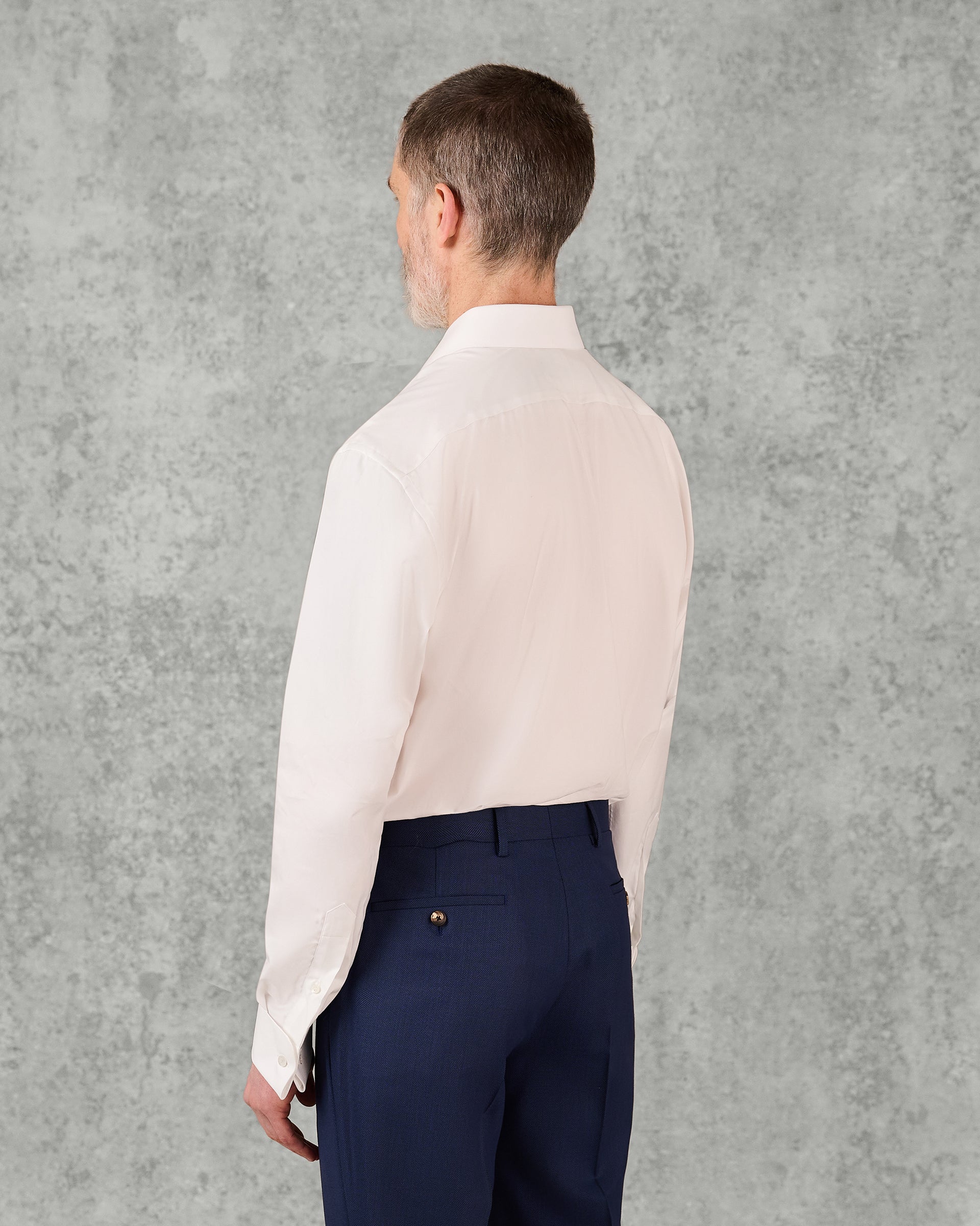 Mawbey Cotton Twill Double Cuff Shirt White