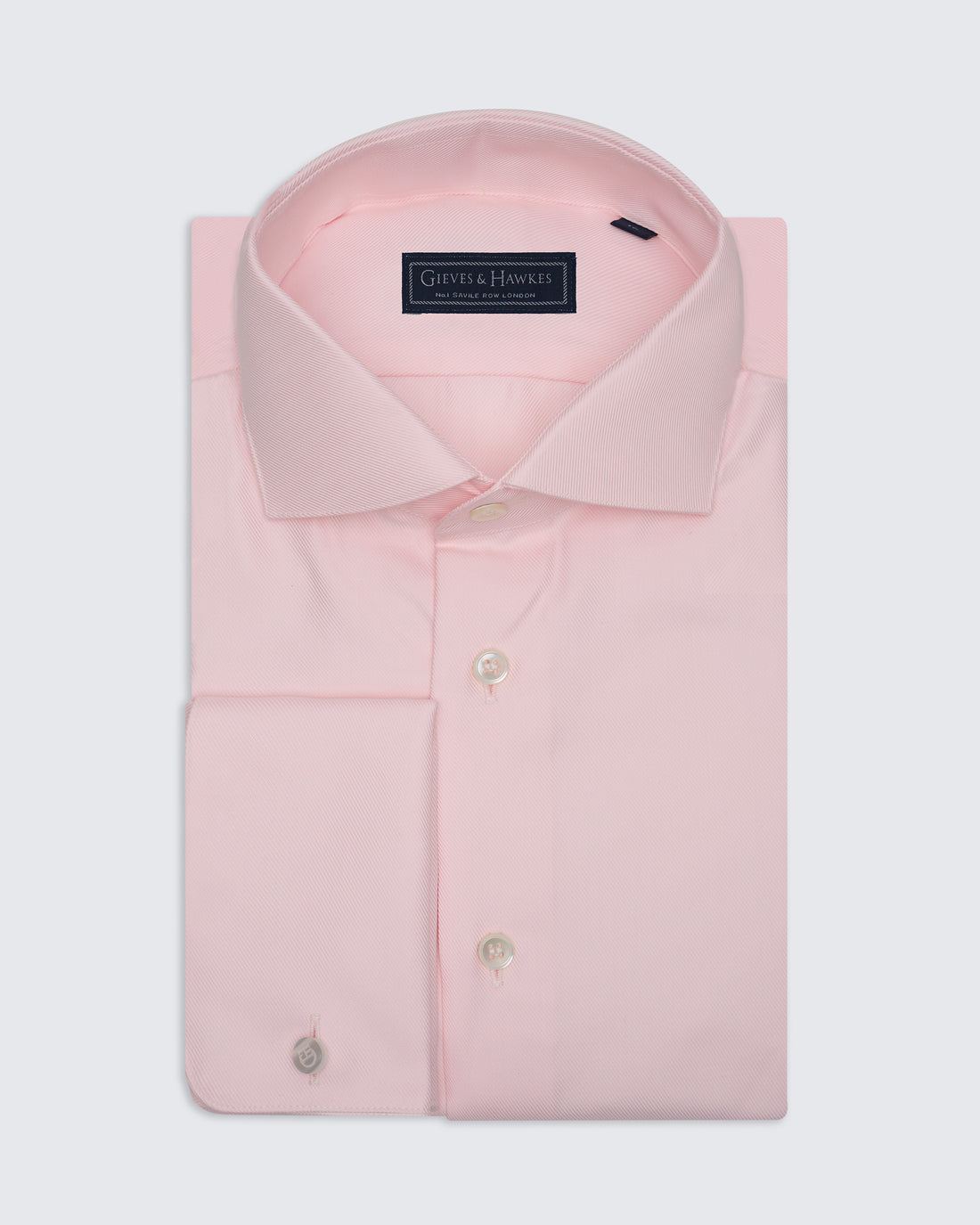 Mawbey Cotton Twill Double Cuff Shirt Pink