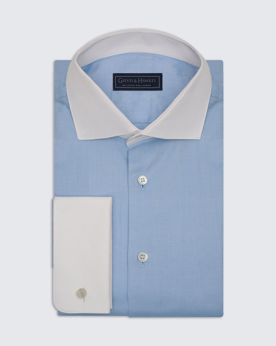 Warren Cotton Double Cuff Shirt Blue