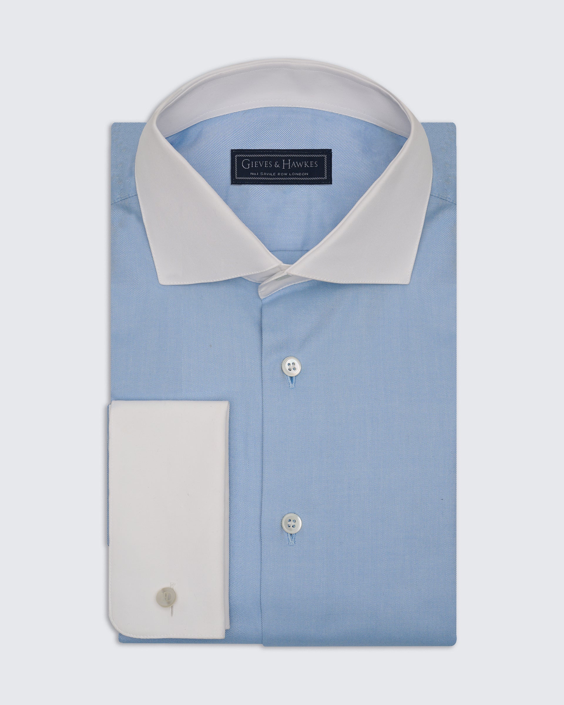 Warren Cotton Double Cuff Shirt Blue