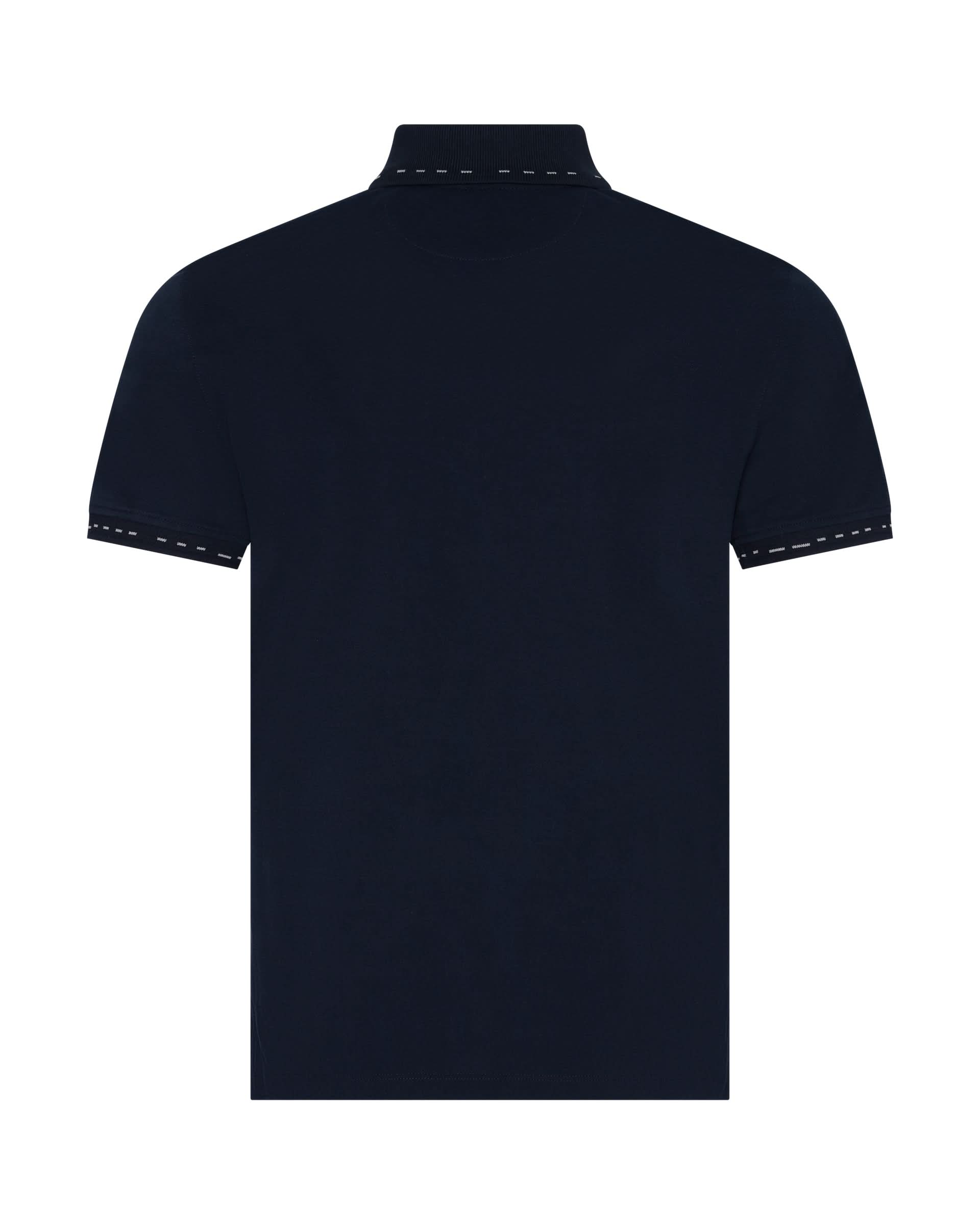Martin Cotton &amp; Silk Short Sleeve Jersey Polo Shirt Navy