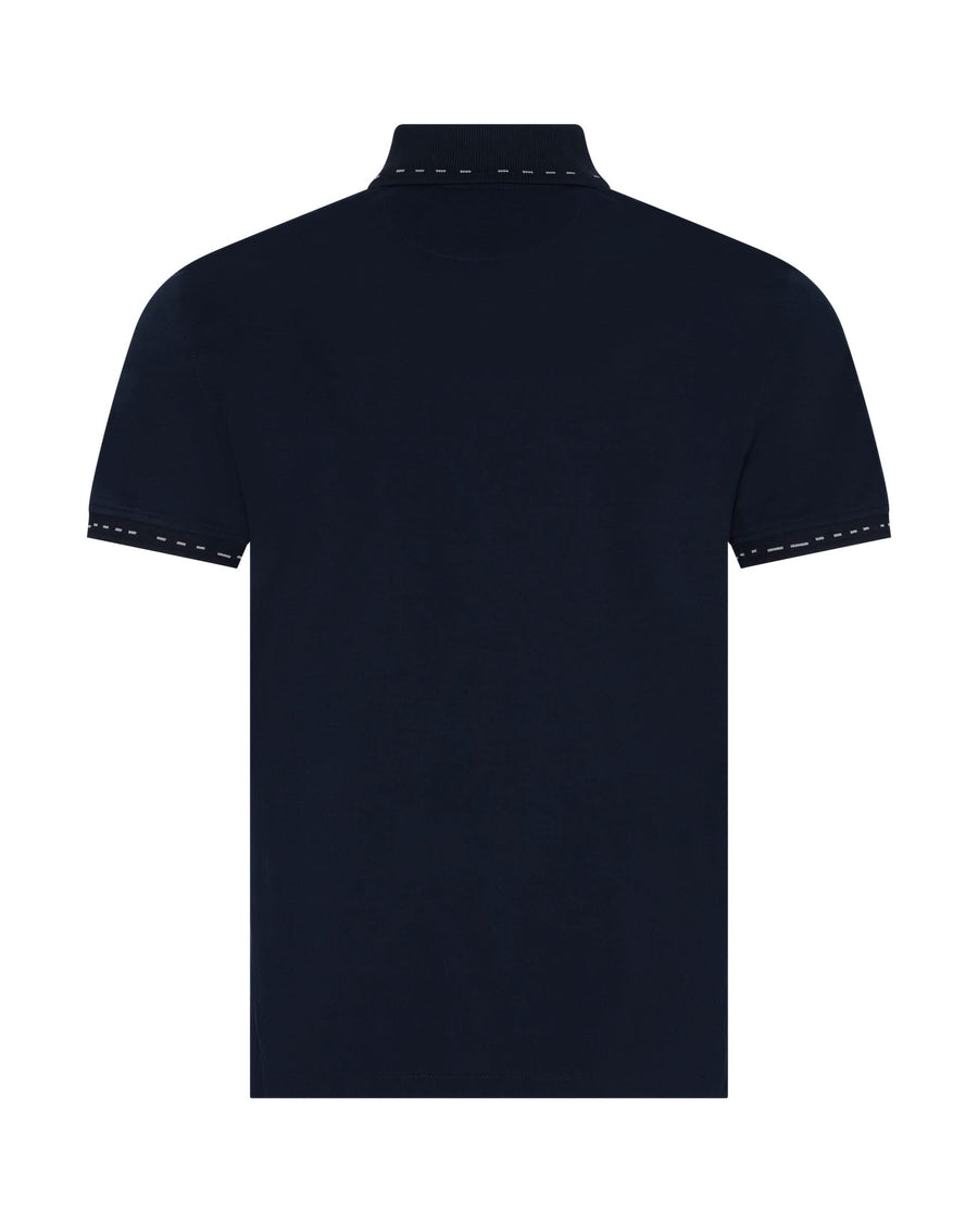 Martin Cotton & Silk Jersey Polo Shirt Navy