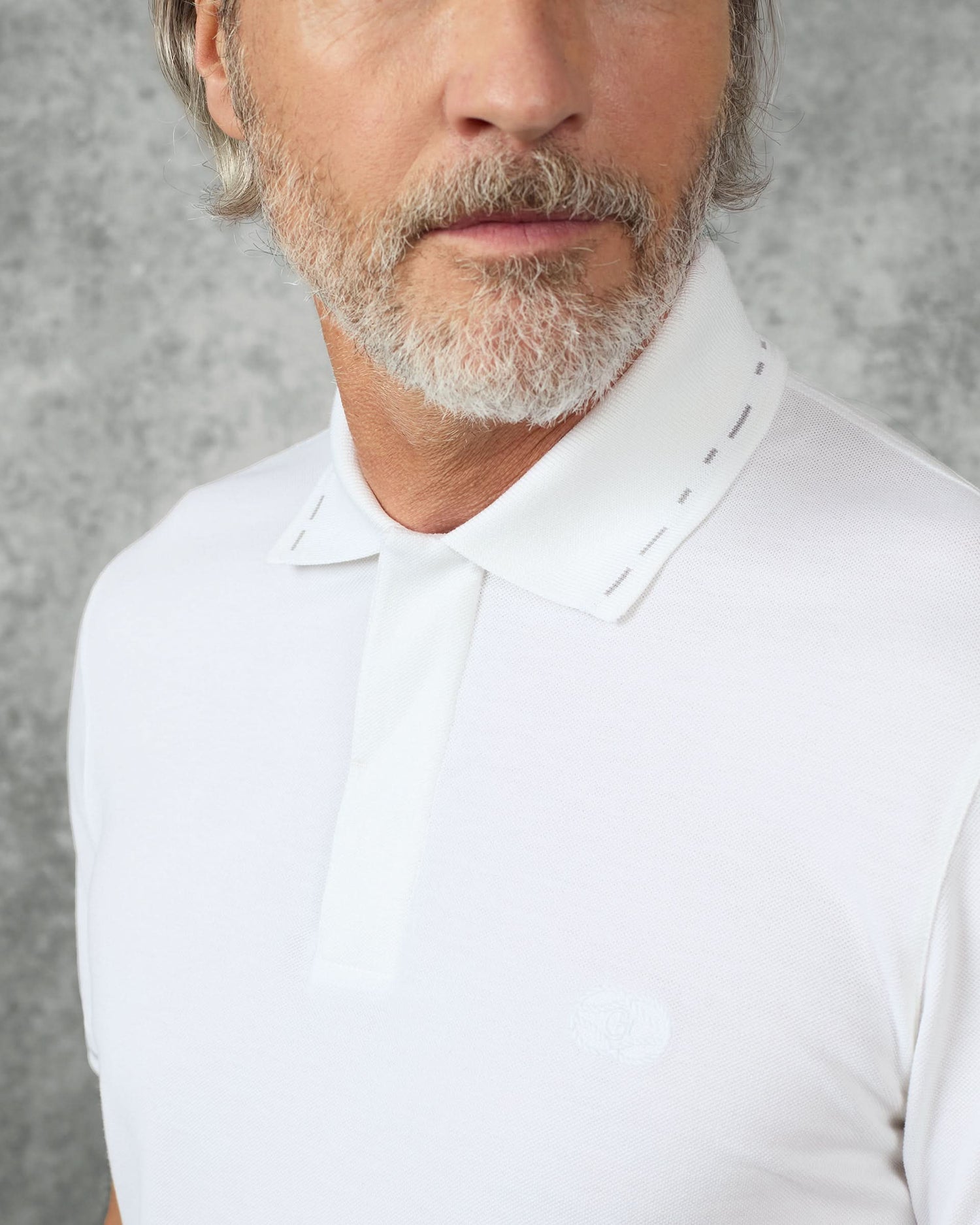 Martin Cotton &amp; Silk Short Sleeve Jersey Polo Shirt White