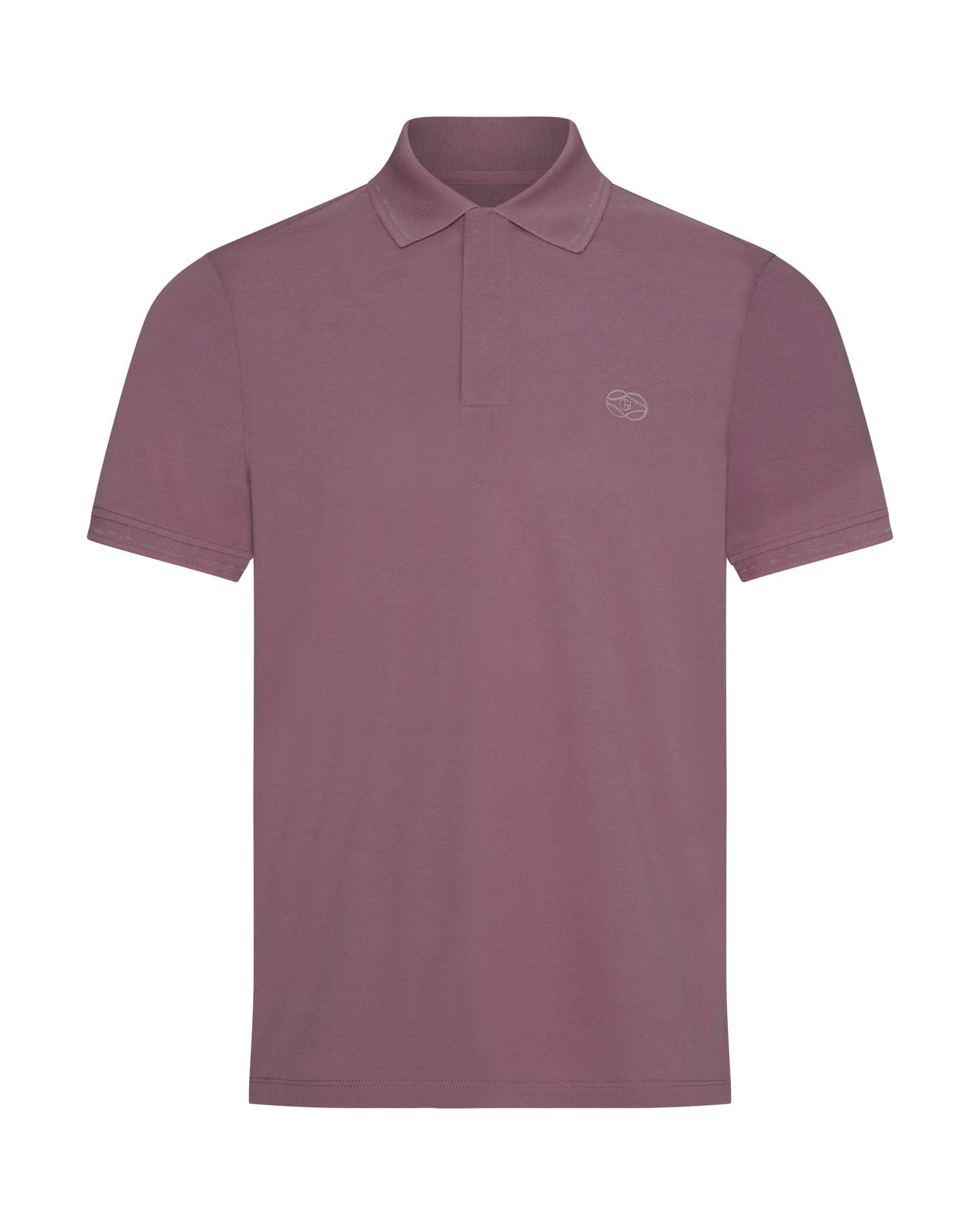 Martin Cotton &amp; Silk Jersey Polo Shirt Mauve