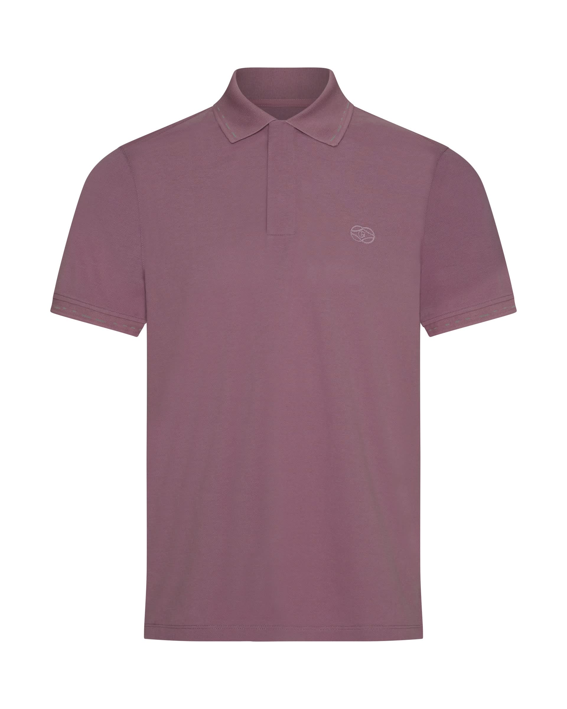 Martin Cotton &amp; Silk Jersey Polo Shirt Mauve