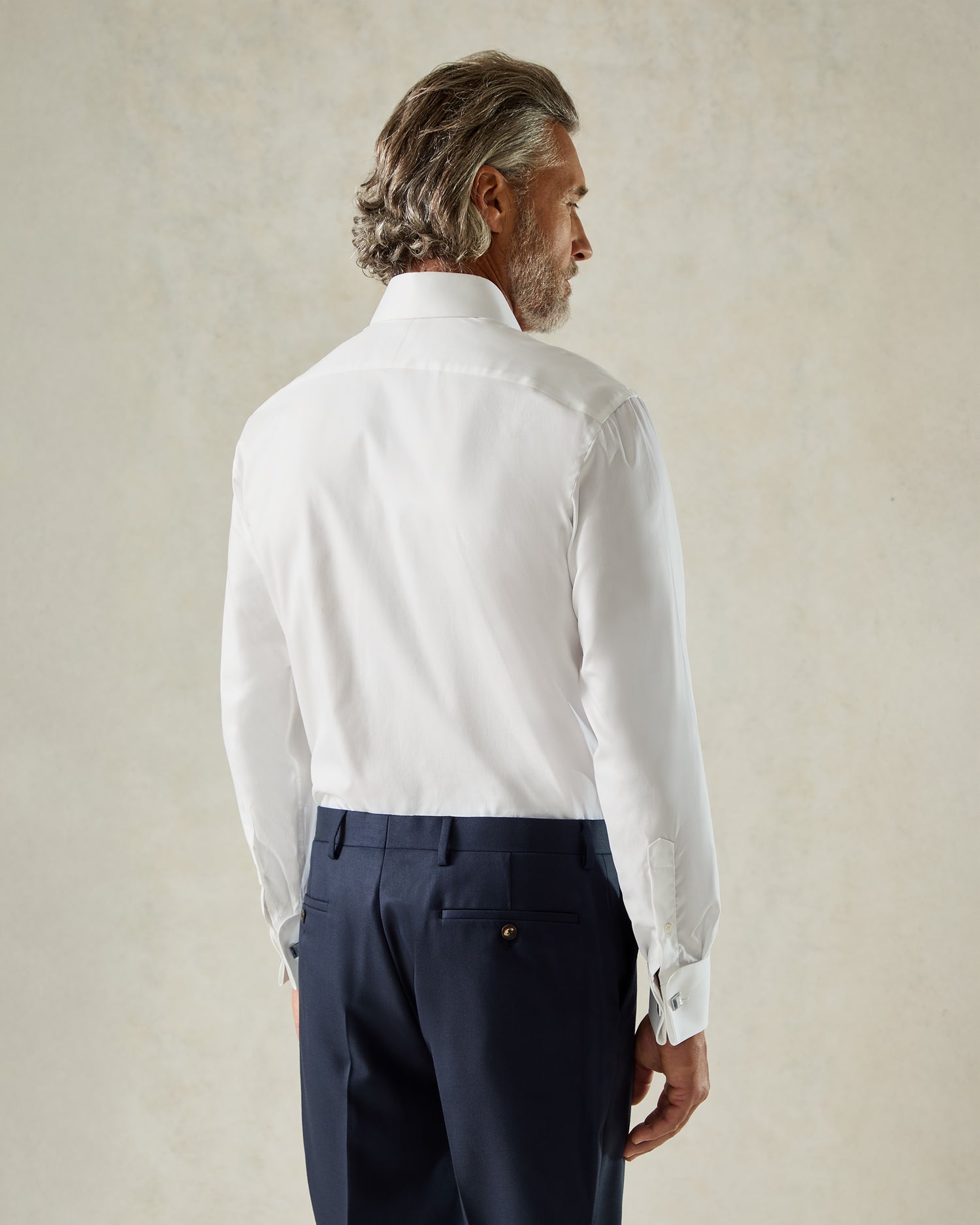 Mawbey Cotton Twill Double Cuff Shirt White