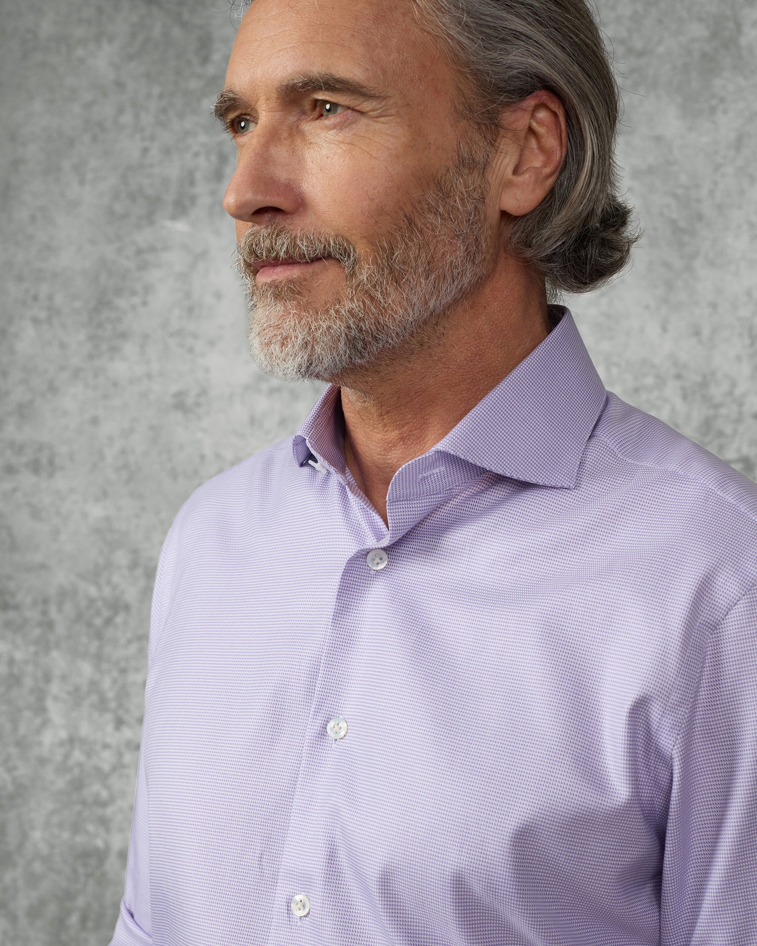 Mawbey Cotton Cut Away Double Cuff Shirt Lilac