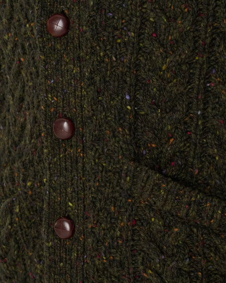 Nair Donegal Merino Wool Cardigan Khaki