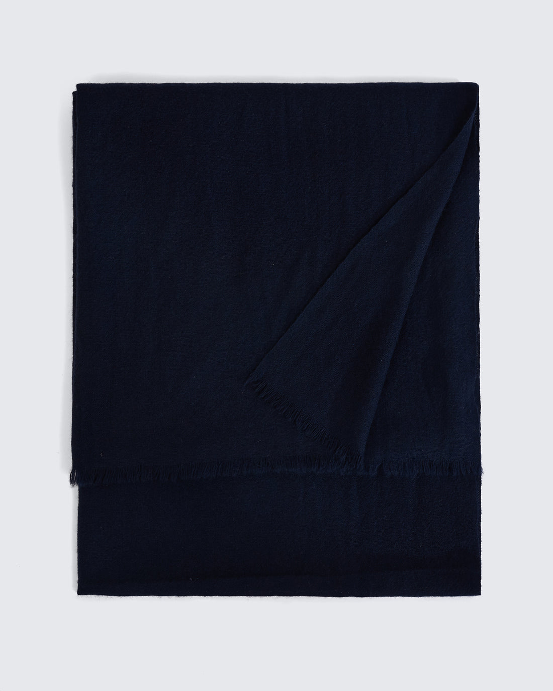 Shand Cashmere &amp; Silk Scarf Navy Plain