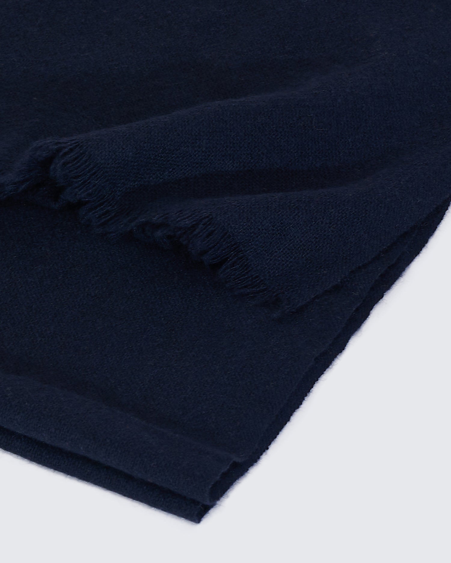 Shand Cashmere &amp; Silk Scarf Navy Plain
