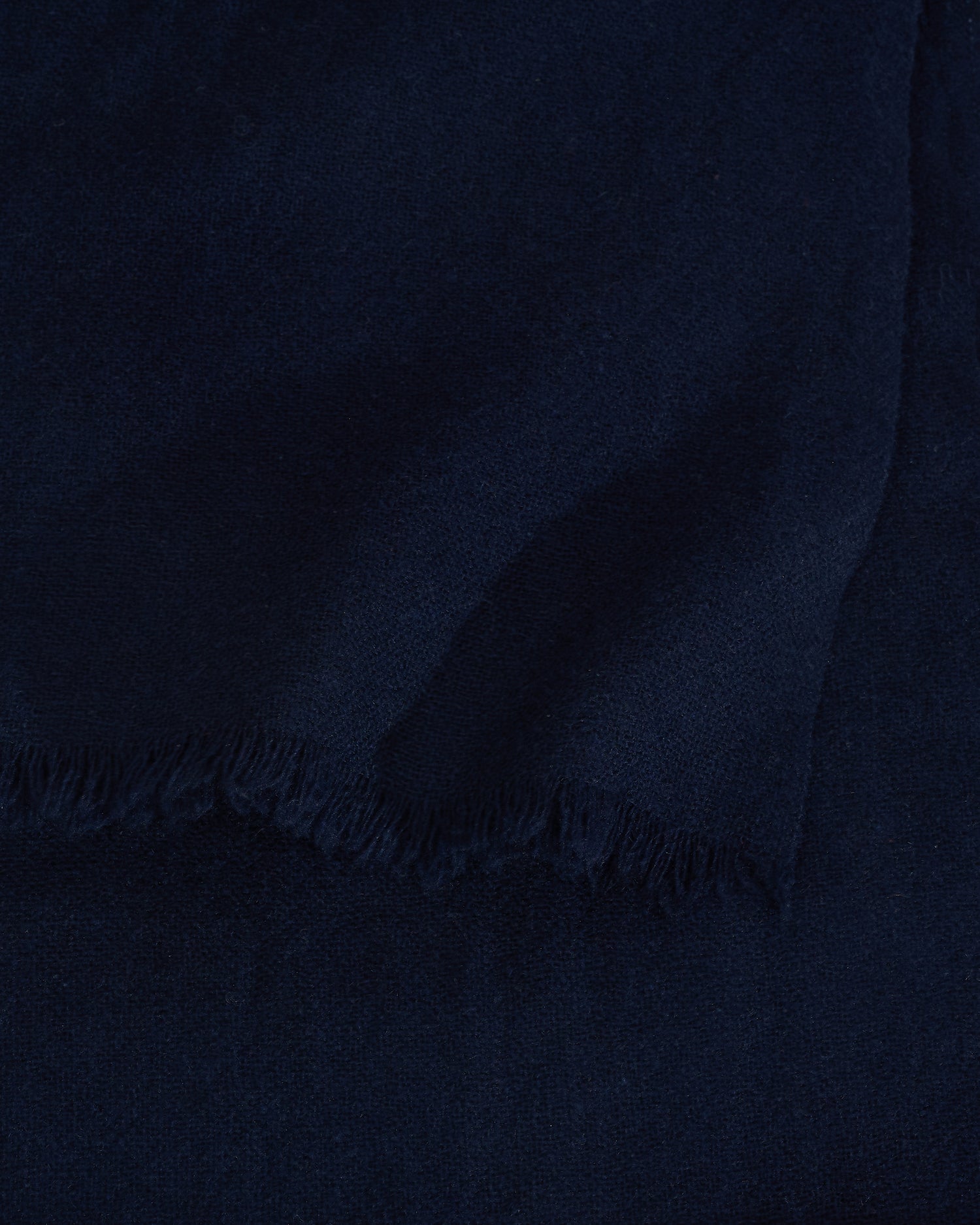 Shand Cashmere &amp; Silk Scarf Navy Plain