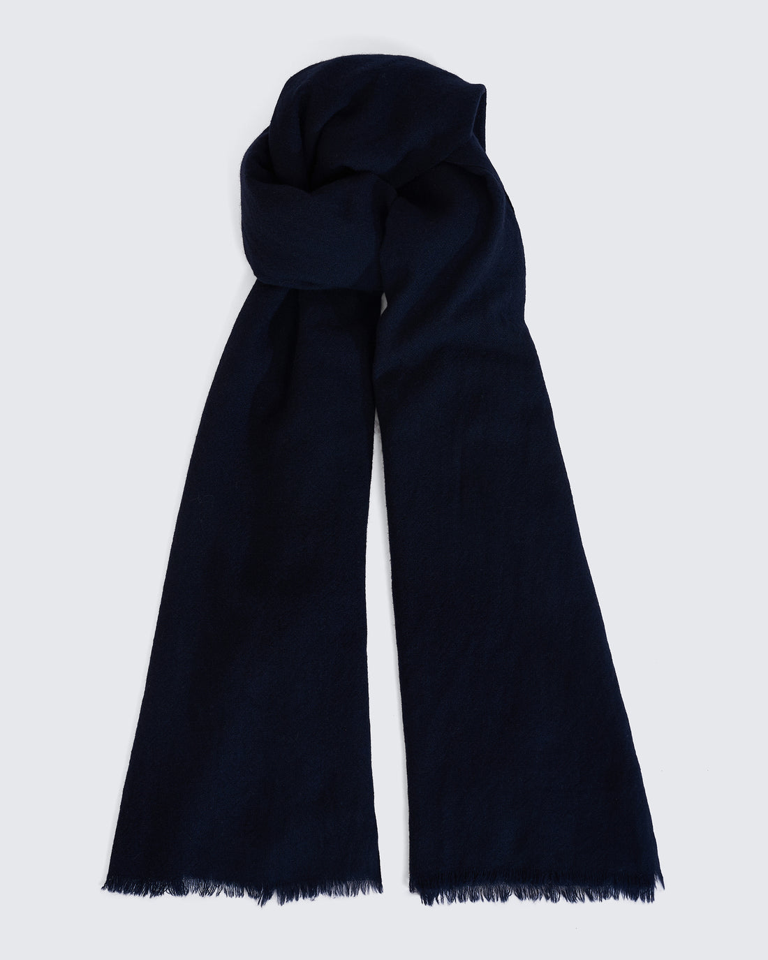 Shand Cashmere &amp; Silk Scarf Navy Plain