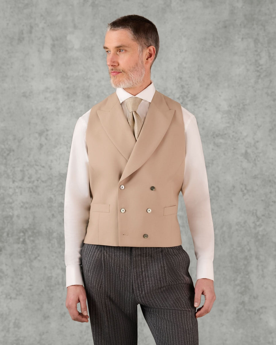 Nicholson Wool Double Breasted Waistcoat Grey