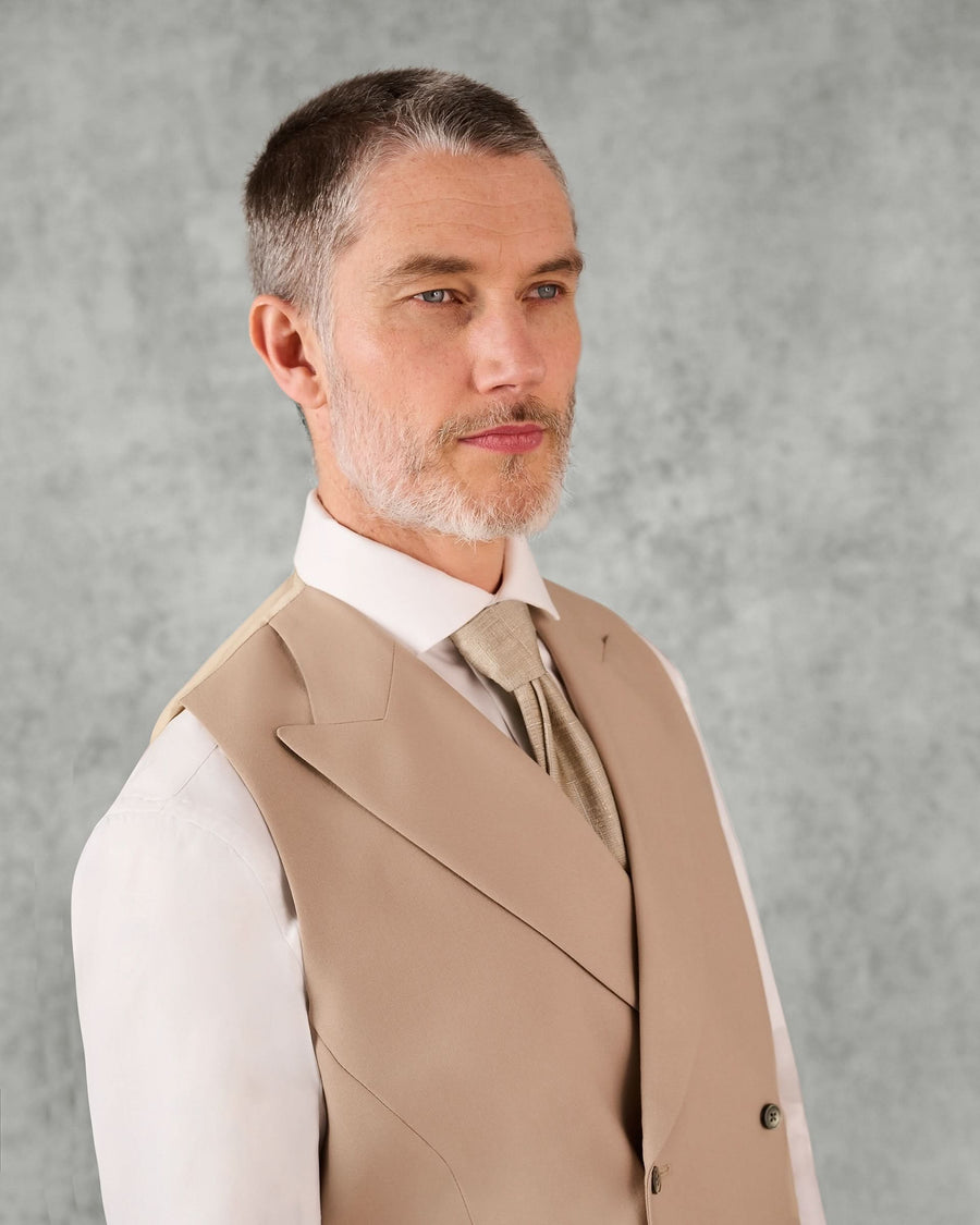Nicholson Wool Double Breasted Waistcoat Grey