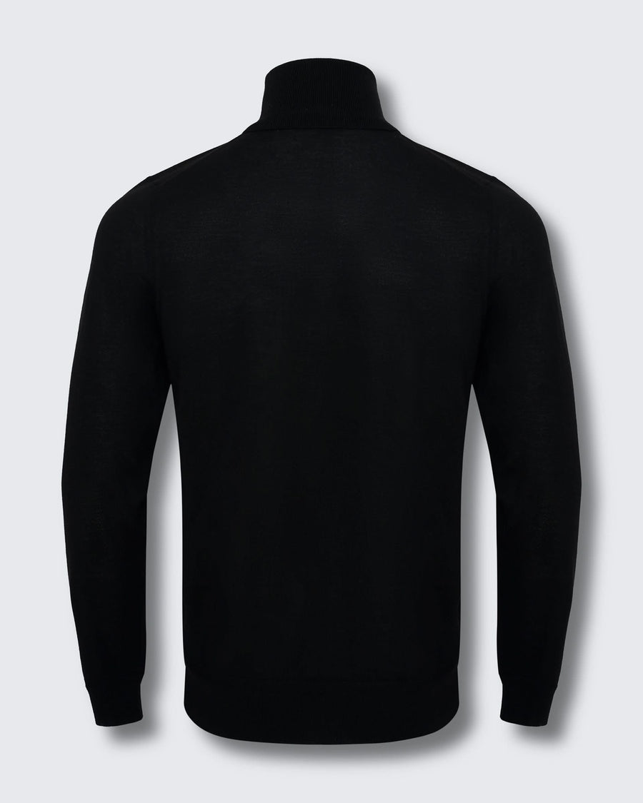 Osborne Merino Wool Silk Cashmere Roll Neck Knit