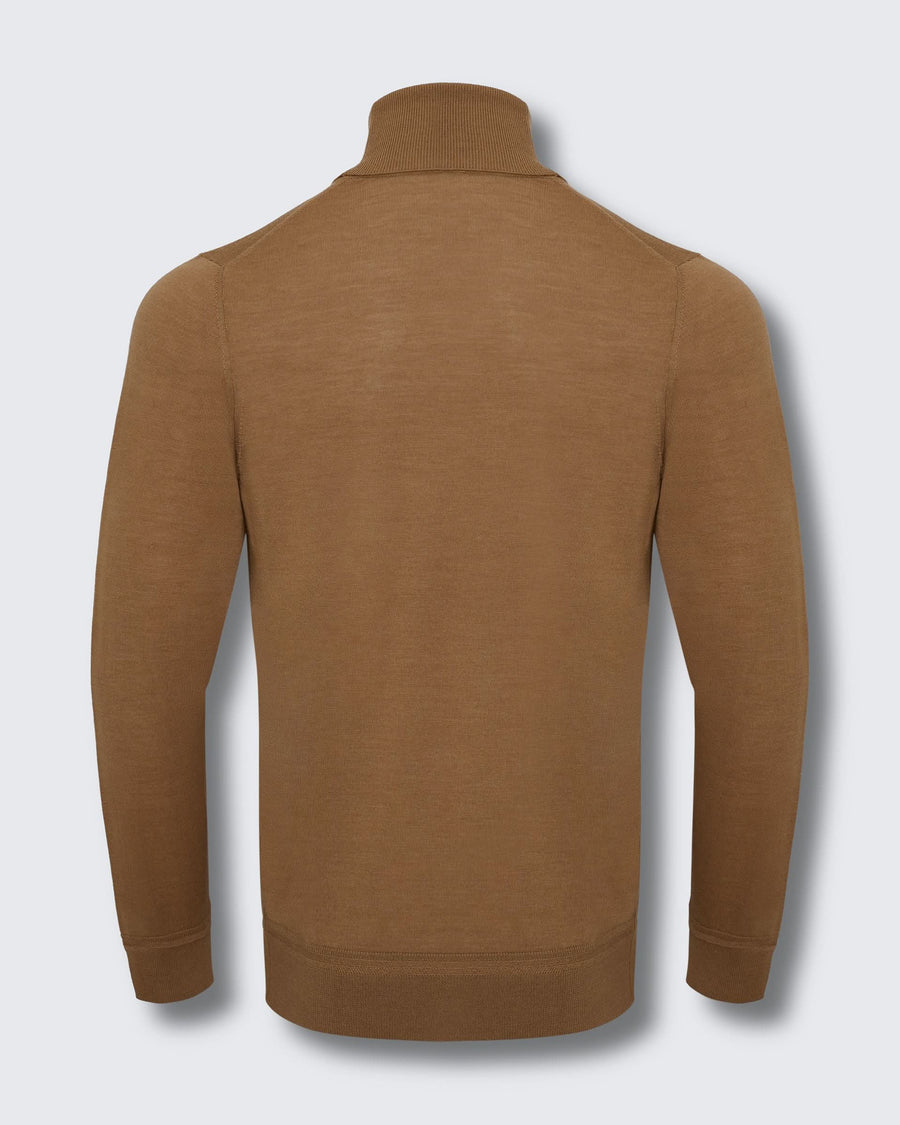 Osborne Merino Wool Silk Cashmere Roll Neck Knit