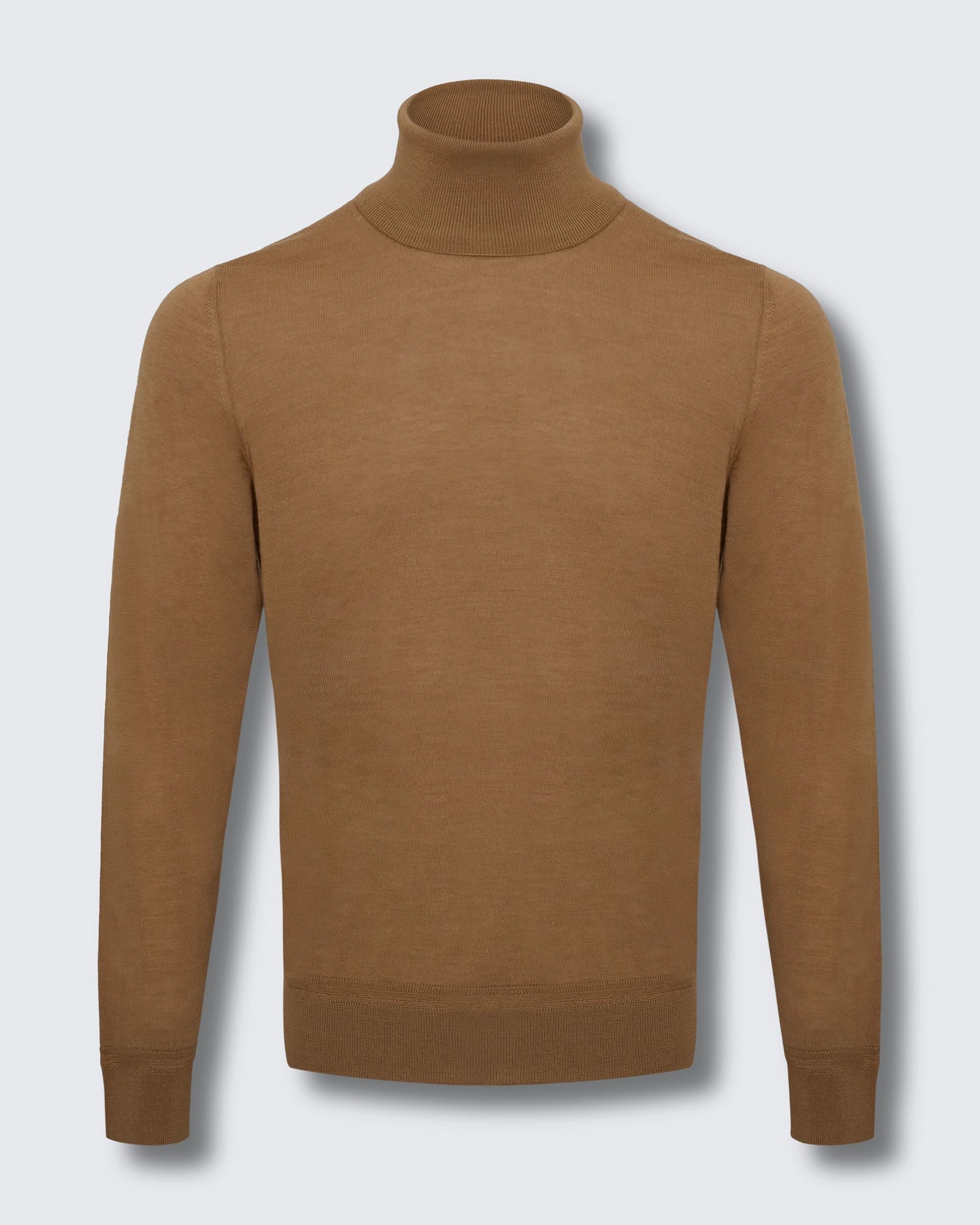 Osborne Merino Wool Silk Cashmere Roll Neck Knit
