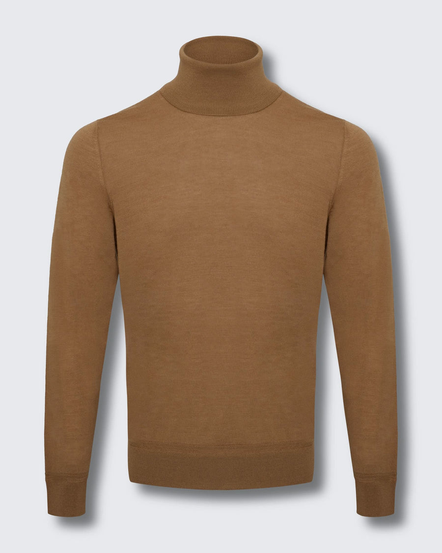 Osborne Merino Wool Silk Cashmere Roll Neck Knit