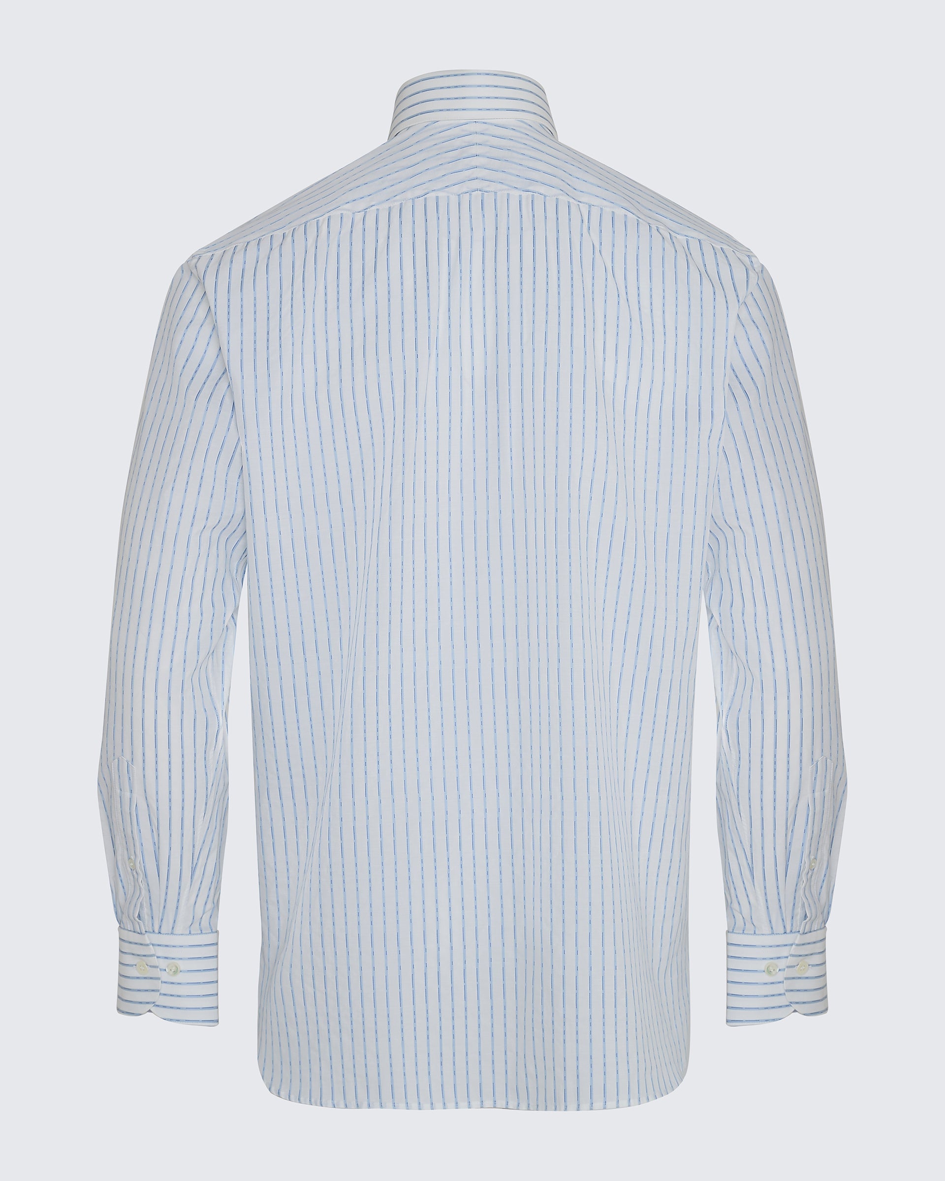 Pennell Cotton Morse Code Stripe Shirt Sky Blue