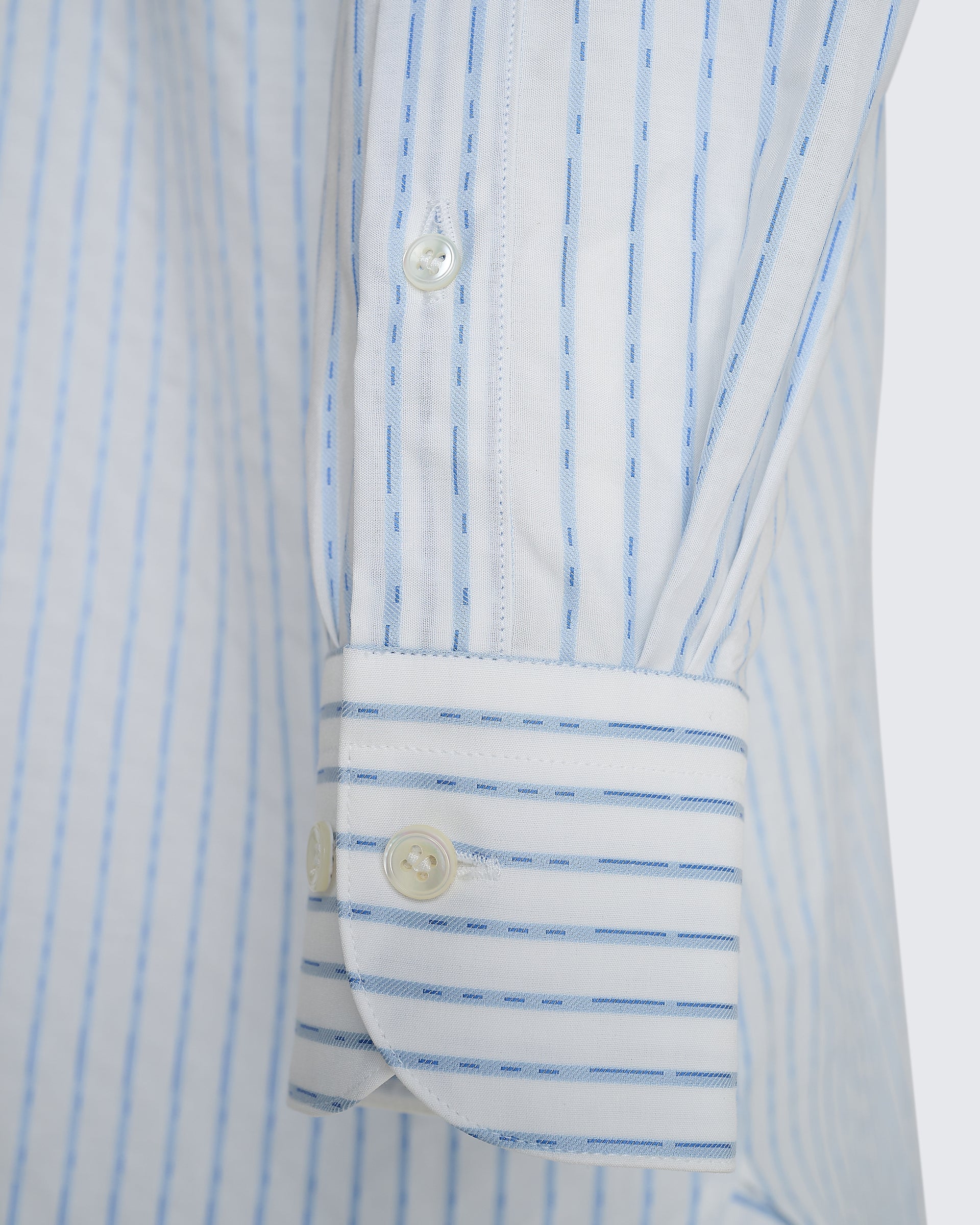 Pennell Cotton Morse Code Stripe Shirt Sky Blue