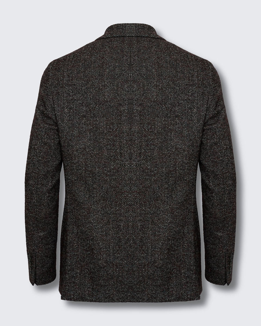 Poynter Wool Alpaca Herringbone Blazer Burgundy
