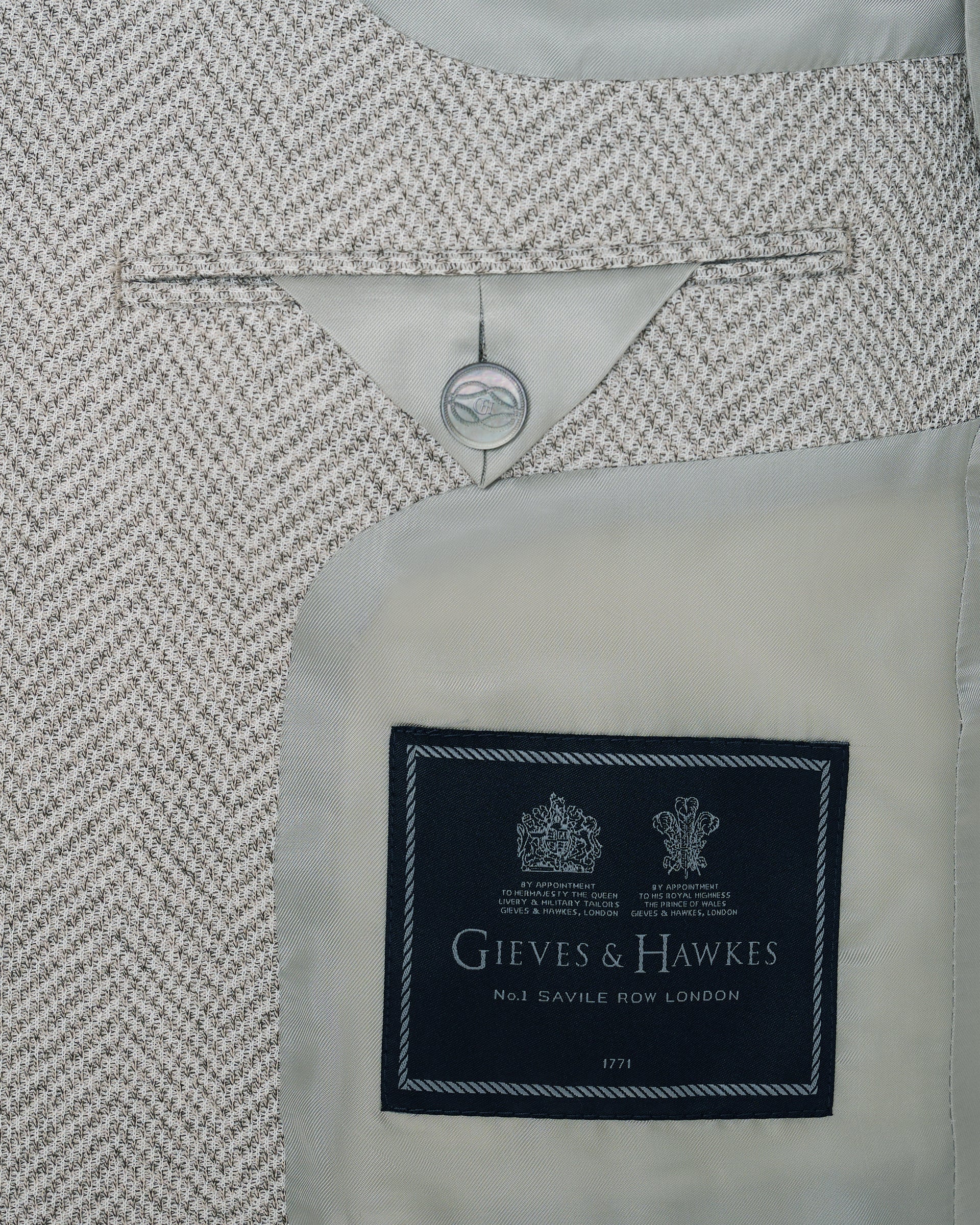 Pasco Jersey Herringbone Blazer Oatmeal