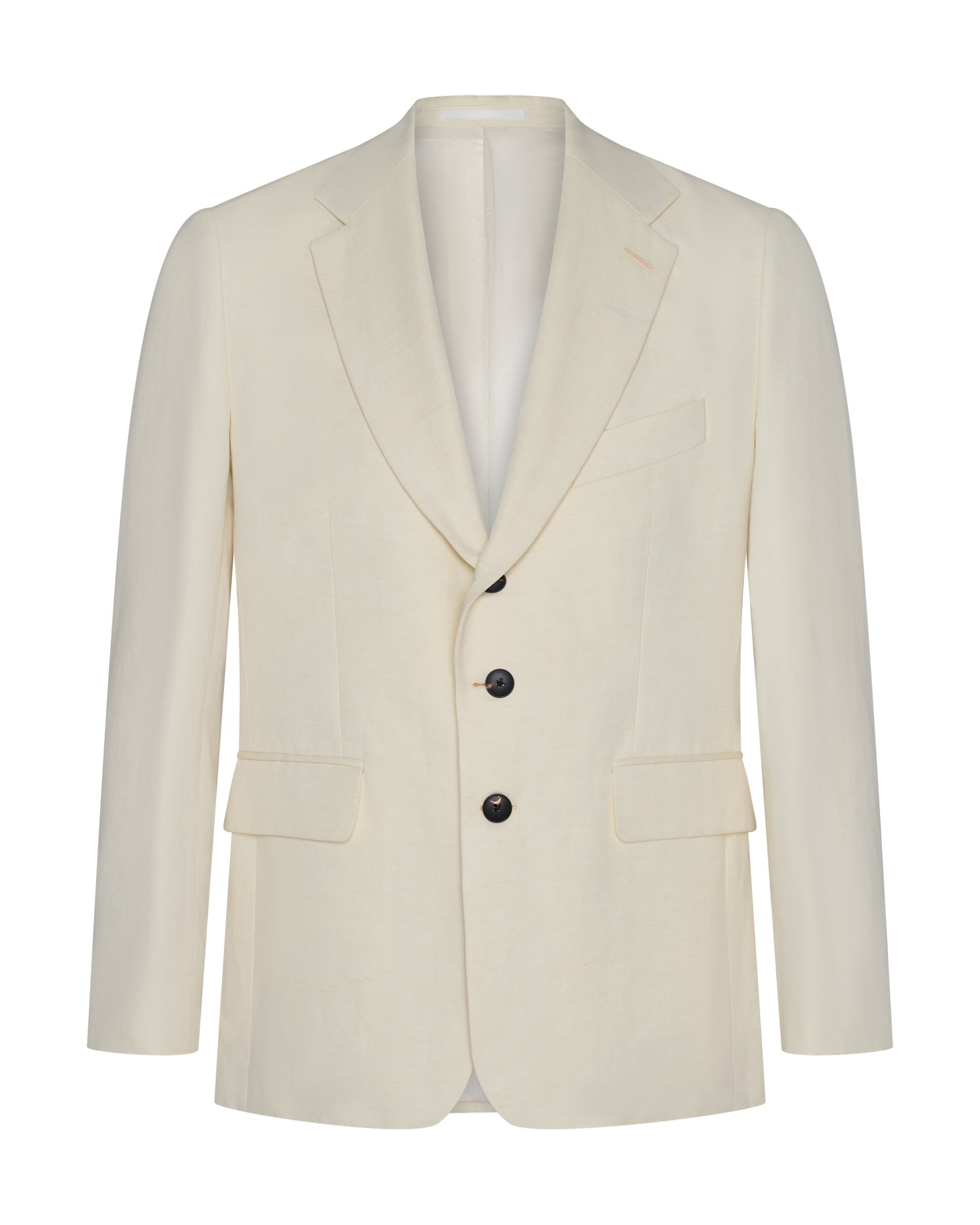 Pearce Cotton Linen Herringbone Suit Jacket White