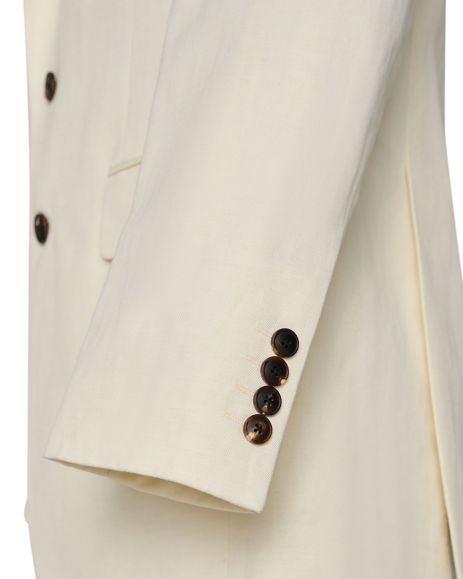 Pearce Cotton Linen Herringbone Suit Jacket White