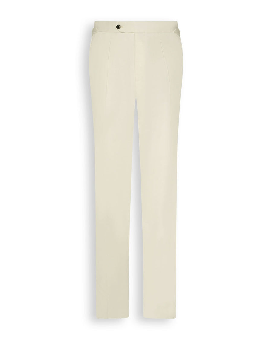Pearce Cotton Linen Herringbone Suit Trouser White