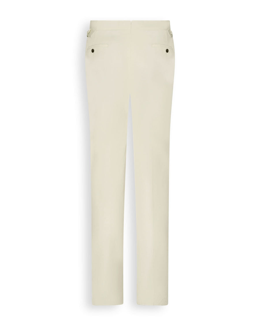 Pearce Cotton Linen Herringbone Suit Trouser White