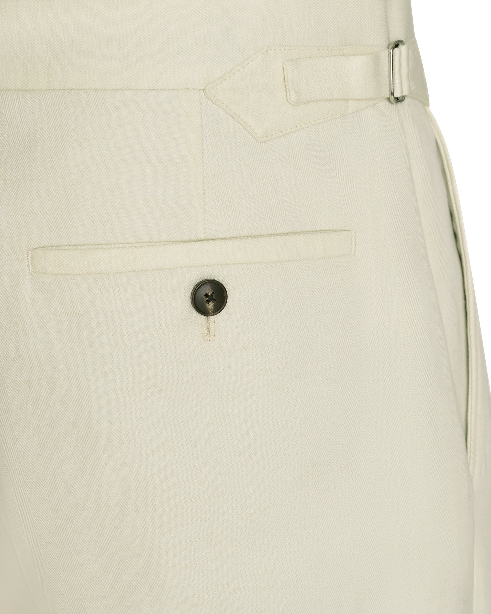 Pearce Cotton &amp; Linen Herringbone Suit White