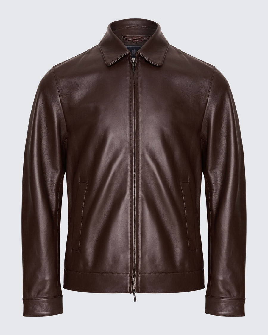 Queen Nappa Leather Jacket Brown