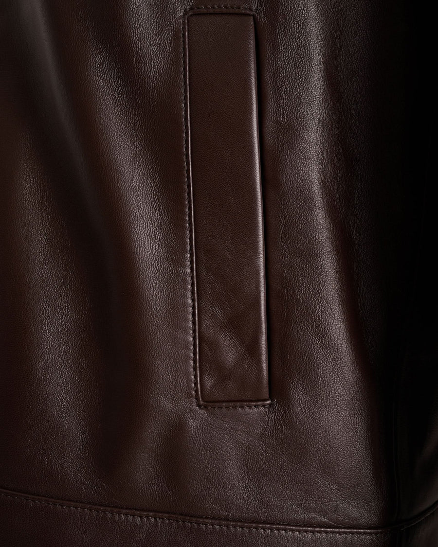 Queen Nappa Leather Jacket Brown