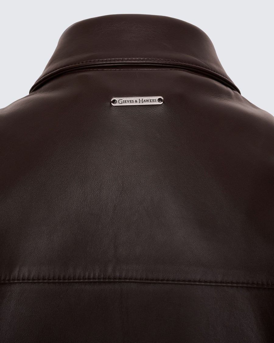 Queen Nappa Leather Jacket Brown
