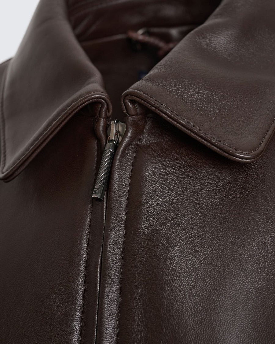 Queen Nappa Leather Jacket Brown