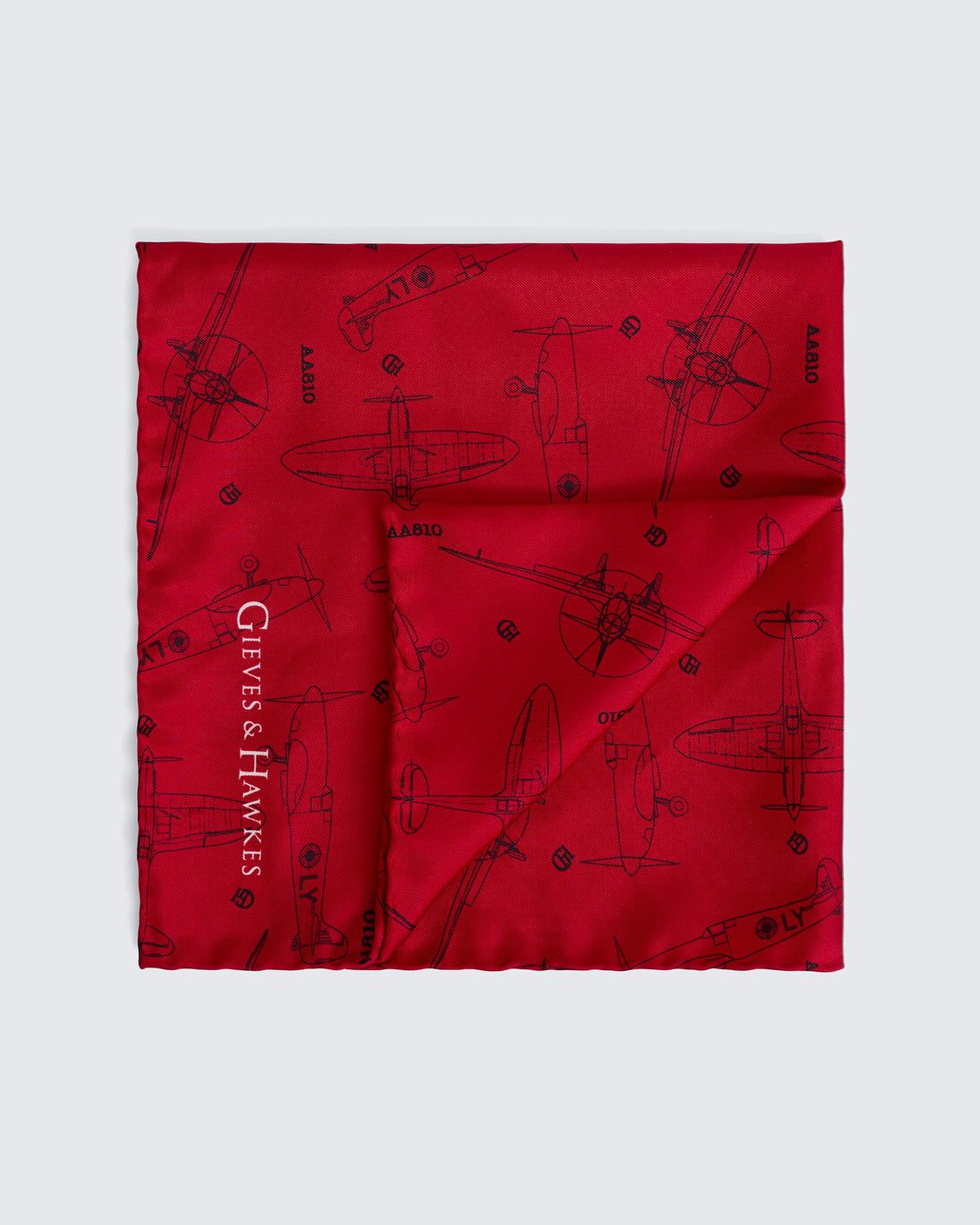 Barne RAF Plane Blueprint Pocket Square