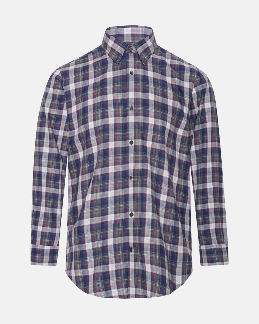 Simon Cotton Button Down Check Shirt