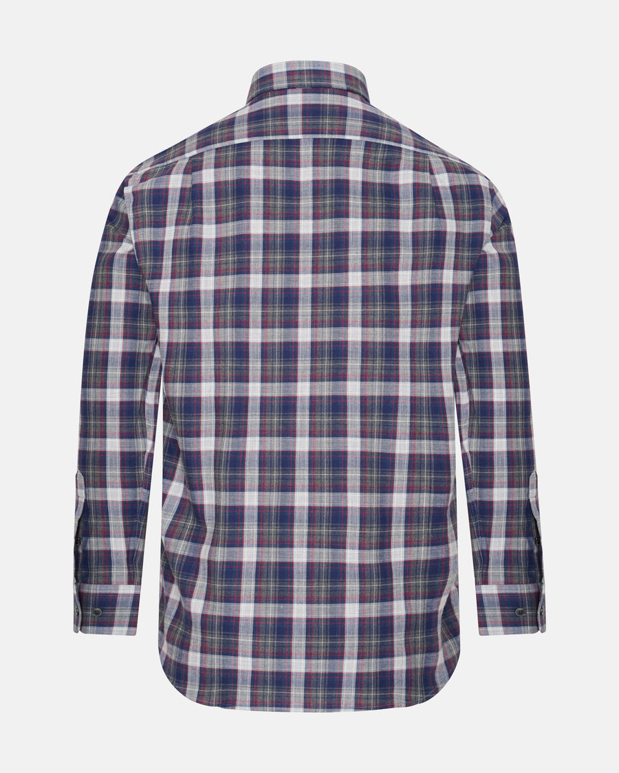 Simon Cotton Button Down Check Shirt