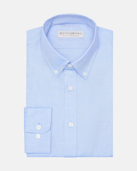 Matthew Cotton Button Down Shirt Light Blue