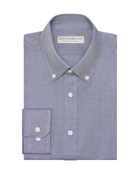 Matthew Cotton Button Down Shirt Navy