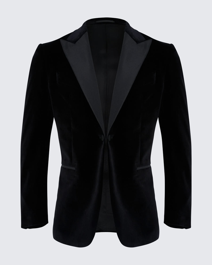 Reynolds Peak Lapel Velvet Dinner Jacket Black
