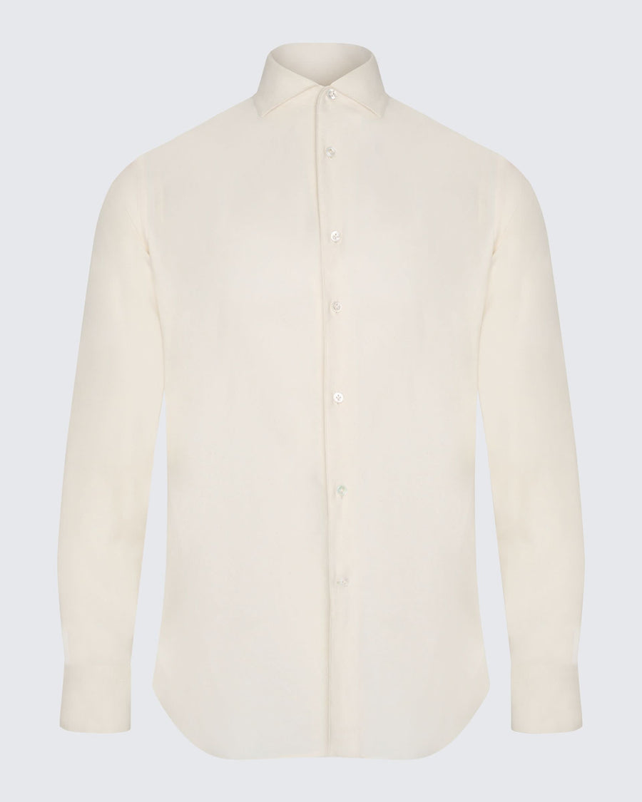 Rorie Brushed Twill Cotton Shirt Cream
