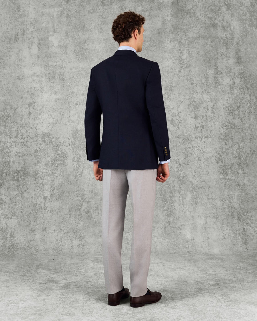 Ross Wool Fresco Double Breasted Blazer Navy