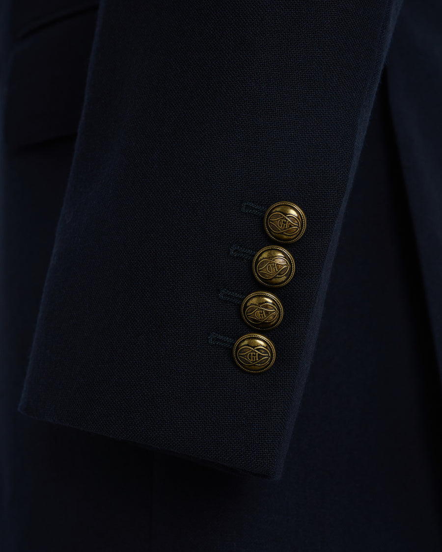 Ross Wool Fresco Double Breasted Blazer Navy