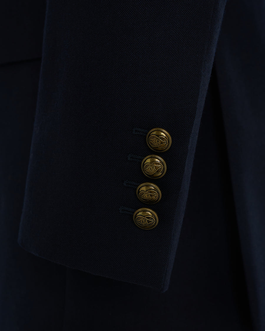 Ross Wool Fresco Double Breasted Blazer Navy