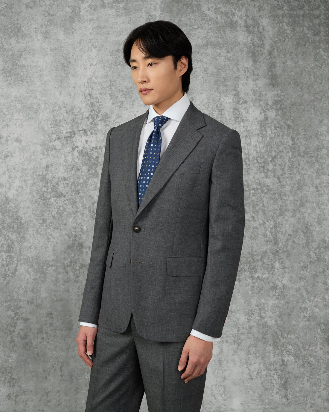 Roberts Wool Suit Jacket Charcoal Marl