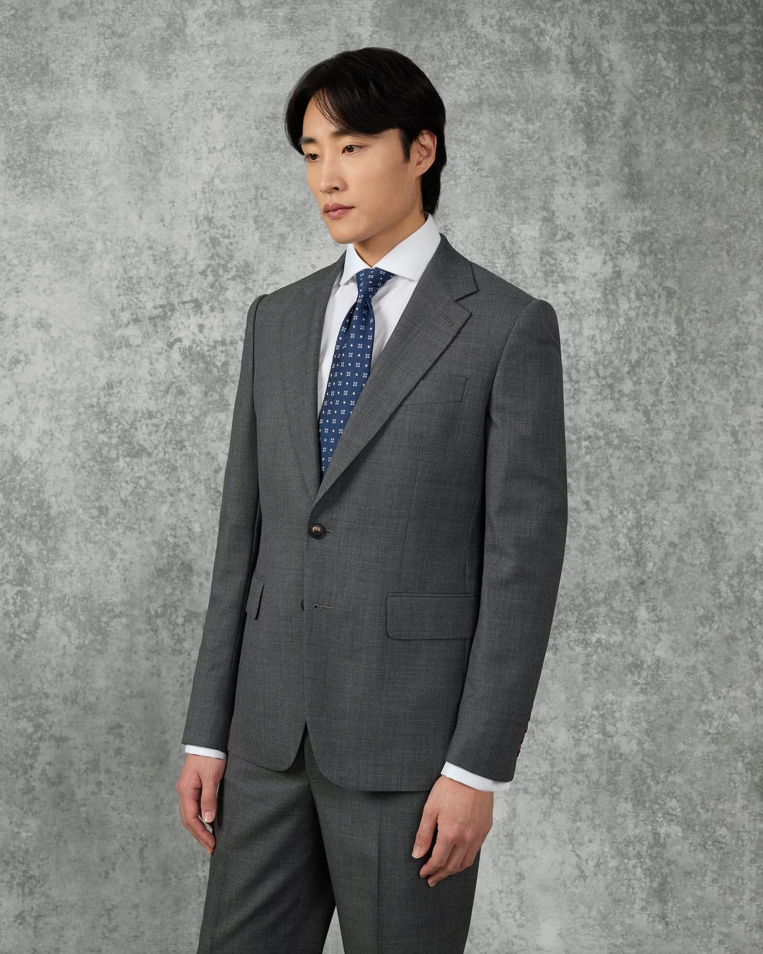 Roberts Wool Suit Jacket Charcoal Marl