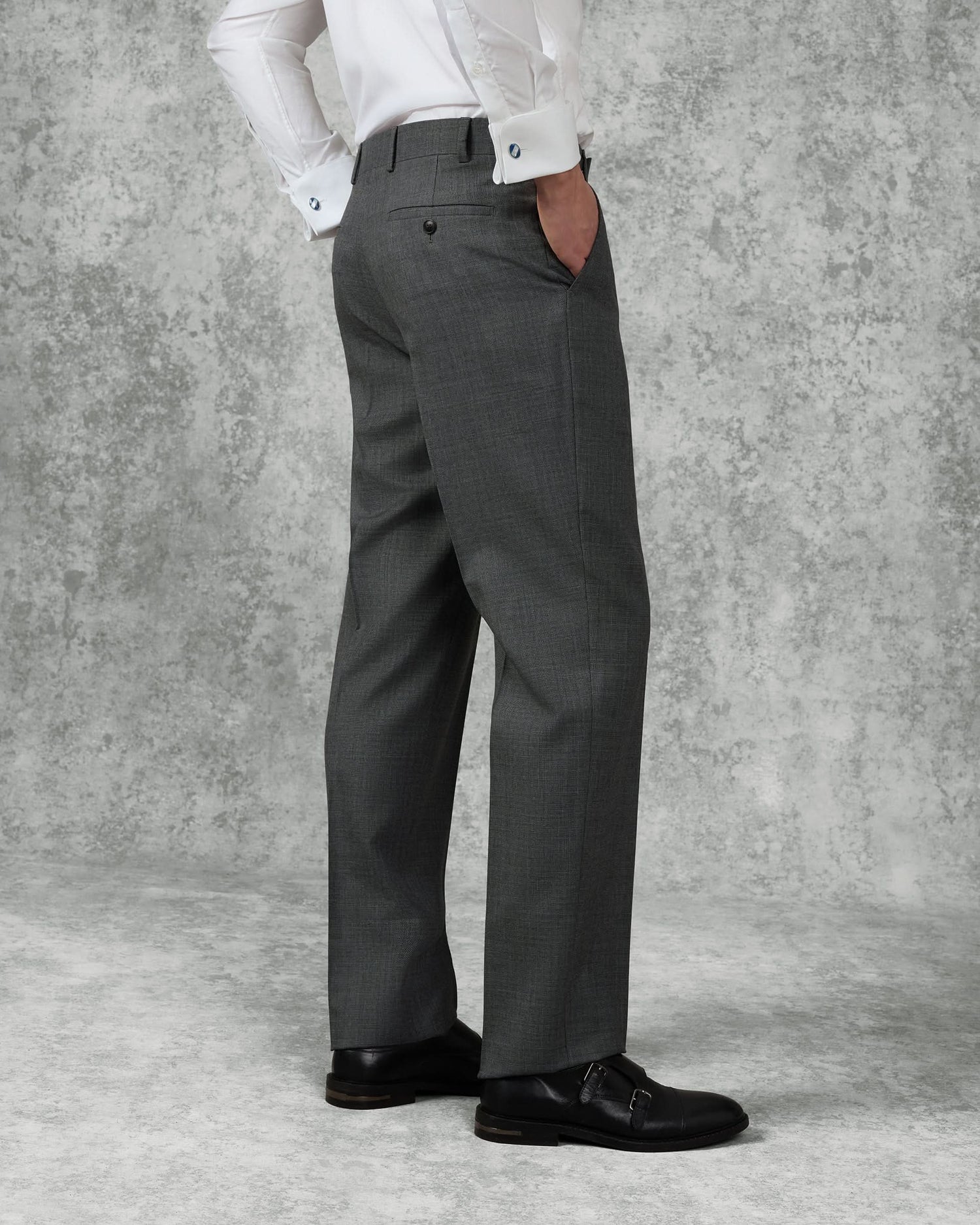 Roberts Wool Suit Trouser Charcoal Marl