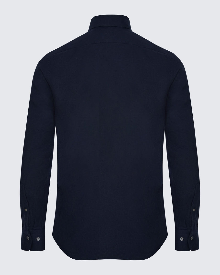 Rorie Brushed Twill Cotton Shirt Navy