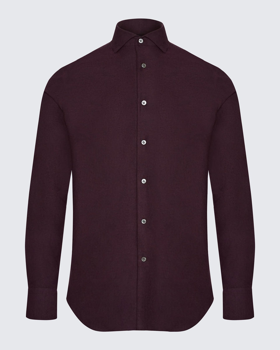 Keggies Brushed Twill Cotton Shirt Burgundy